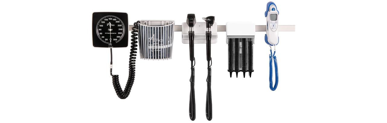 Amico DS-UA1-CHFL-XXX Amico Rail-Mount Diagnostic Station with Coaxial Ophthalmoscope and Fiber Optic Otoscope - HALOGEN (Amico DS-UA1-CHFL-XXX)