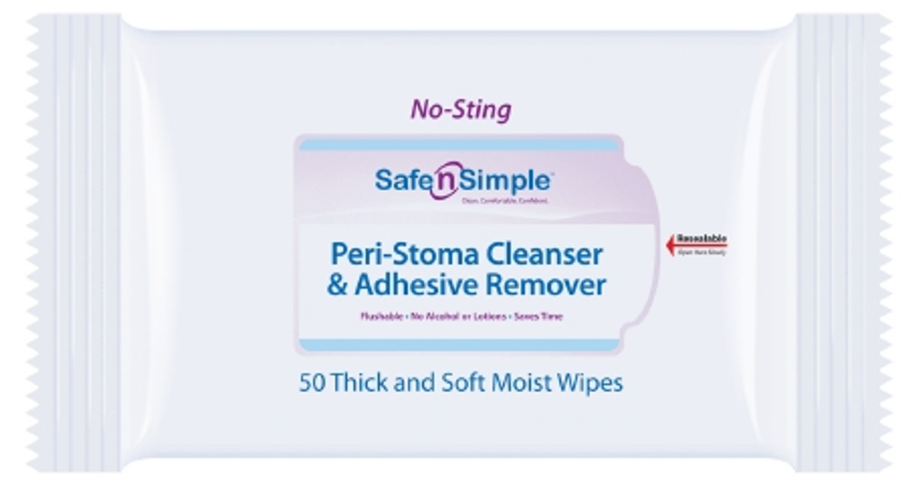 Safe N Simple SNS00525 Peri-Stoma Cleanser & Adhesive Remover (soft pack), 50/pack