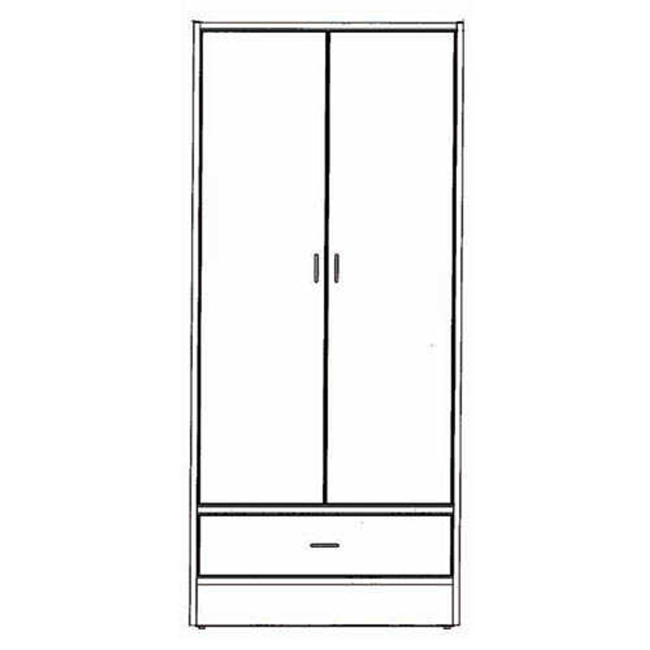 Novum EMB-W362 EMBASSY SERIES Wardrobe, 2 Doors, 29.5"W x 22.5"D x 78"H, Embassy Series (Novum EMB-W362)