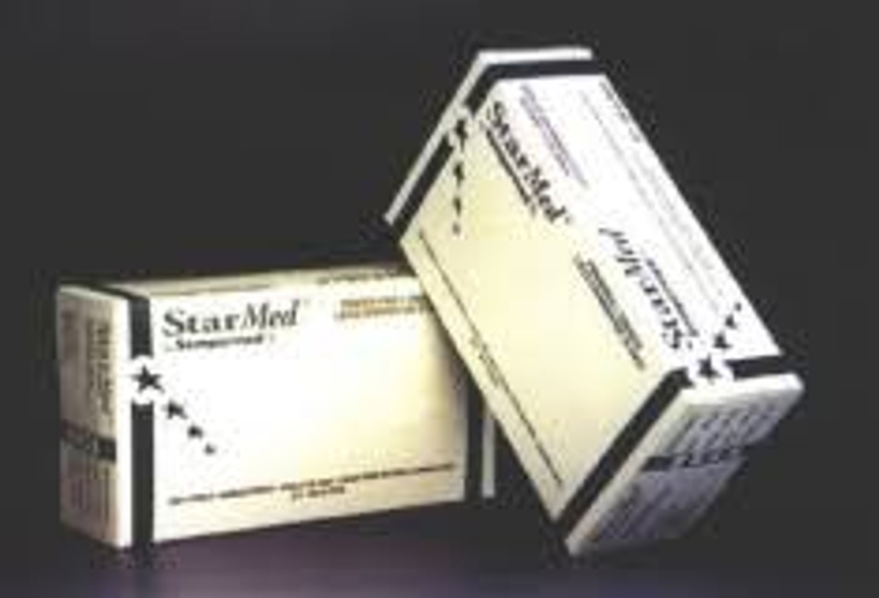 Sempermed SMP103 StarMed Gloves Latex, Low Powder,Non-Sterile, Medium, 100/bx Small, Case of 10