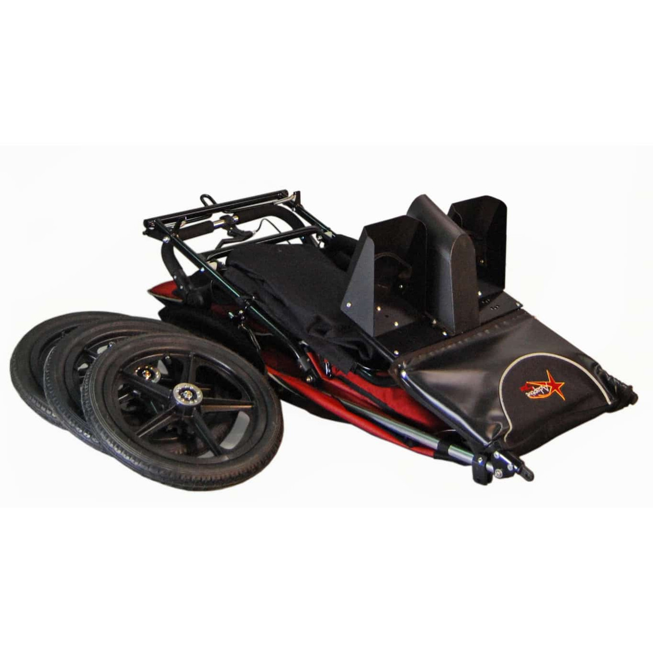 Adaptive Star Aed4R Axiom ENDEAVOUR 4 Indoor/Outdoor Mobility Push Chair, Red