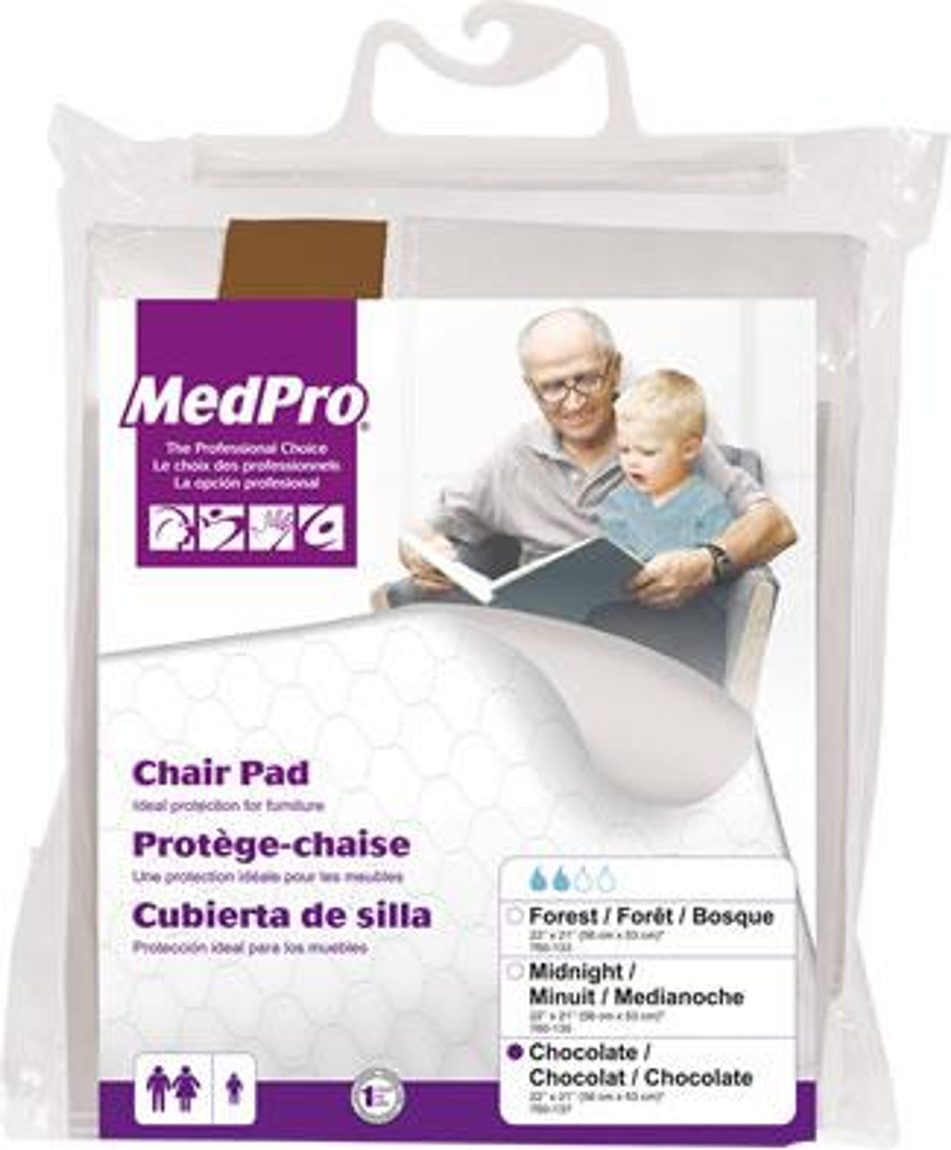 AMG 760-137 MEDPRO CHAIR PAD, CHOCOLATE, 21" X 22" EA/1 (AMG 760-137)