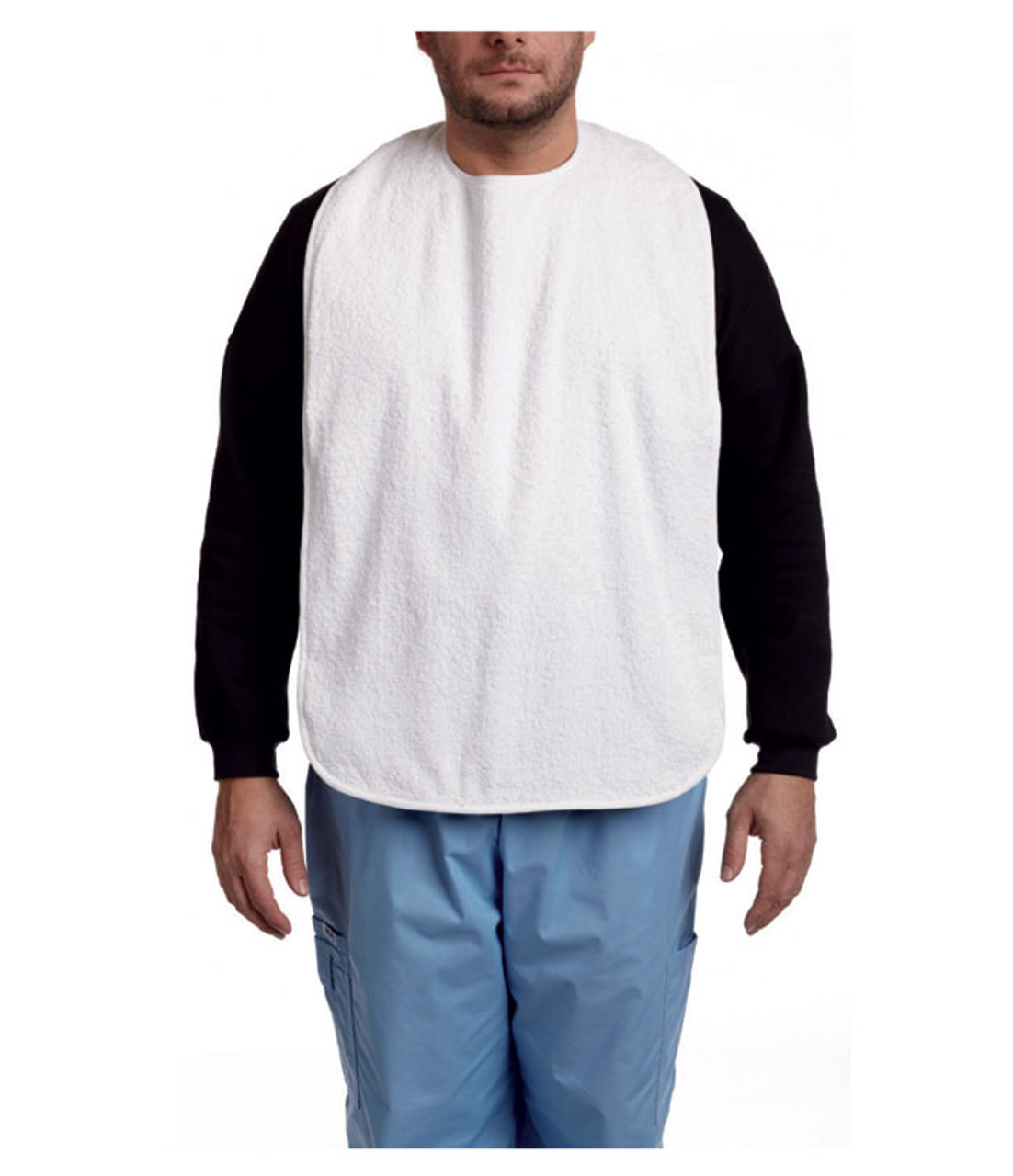 MOBB Health Care MHBV-WH Terry Cloth bib with velcro-white (MOBB Health Care MHBV-WH)