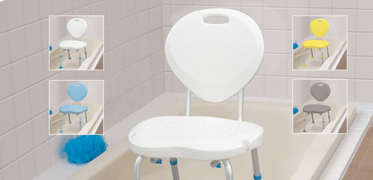 AquaSense 770-537 AQUASENSE Bath Seat w/ Back White 1EA (AquaSense 770-537)