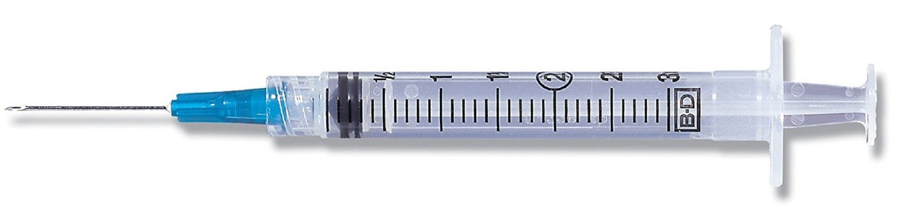 BD 305060 3cc Syringe & BLUNT Needle 18G x1.5" Luer/Lok BX/100
