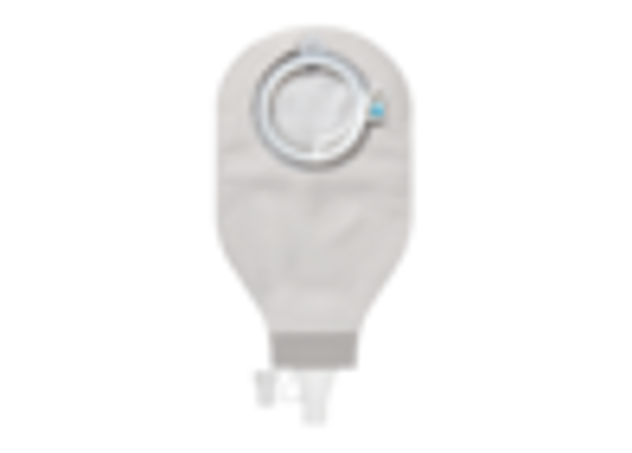 Coloplast 18655 SenSura® Mio Flex 2-pc high output pouch, wide-lumen outlet, transparent, red