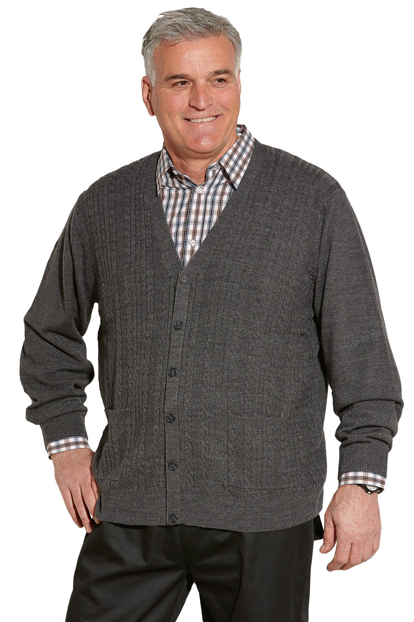 Ovidis 1-8001-91-3 Cardigan for Men - Grey , Adaptive Clothing , 2XL