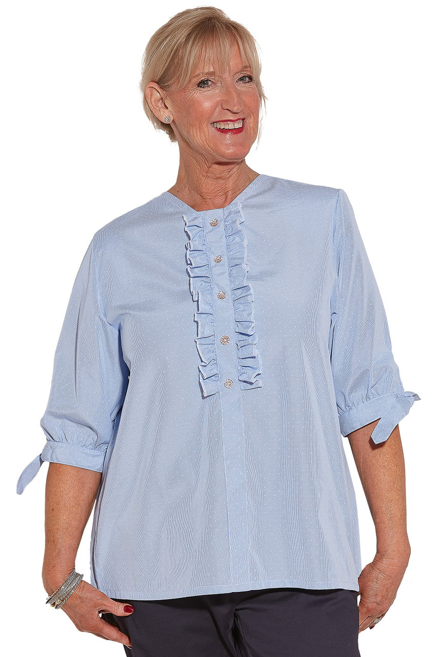 Ovidis 2-1401-80-3 Blouse for Women - Blue , Dolly , Adaptive Clothing , S