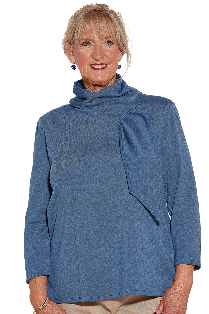 Ovidis 2-1301-87-2 Knit Top for Women - Blue , Suzie , Adaptive Clothing , 1XL