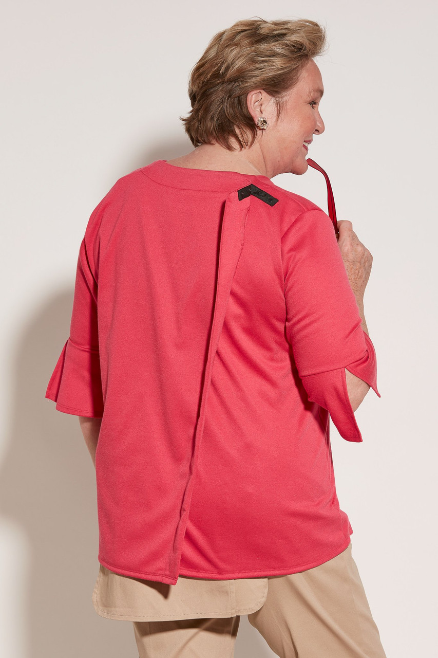 Ovidis 214121202394 Knit Top for Women - Pink, Gigi, Adaptive Clothing, XL