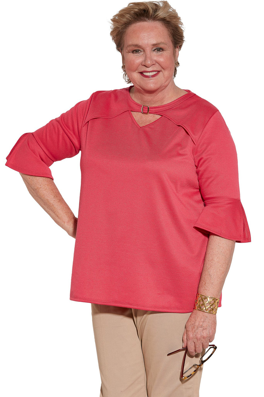 Ovidis 2-1202-39-6 Knit Top for Women - Pink , Gigi , Adaptive Clothing , XL