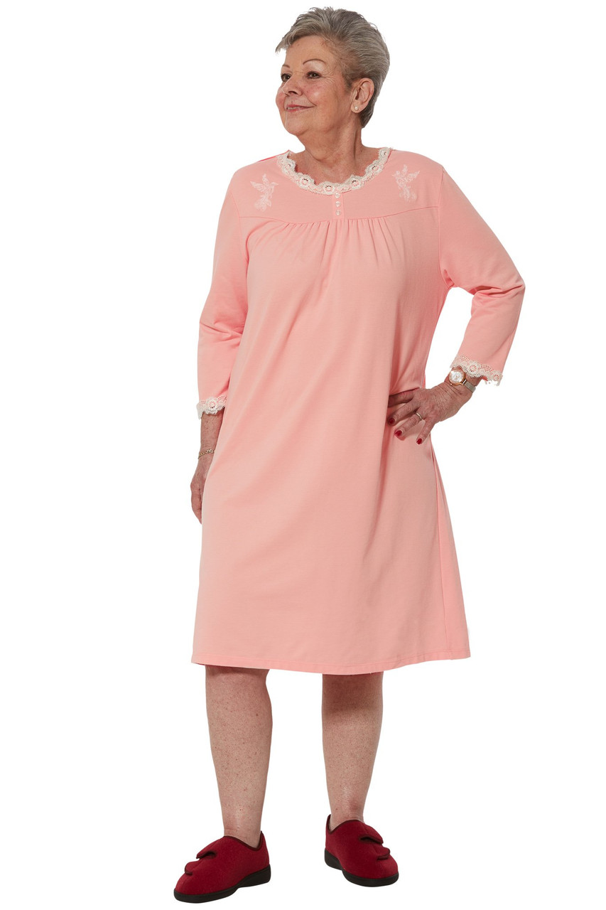 Ovidis 2-7201-32-5 Nightgown for Women - Pink , Sandy , Adaptive Clothing , 1XL