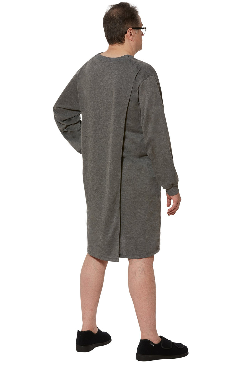 Ovidis 1-9101-91-2 Nightshirt for Men - Grey, Billy, Adaptive Clothing, M