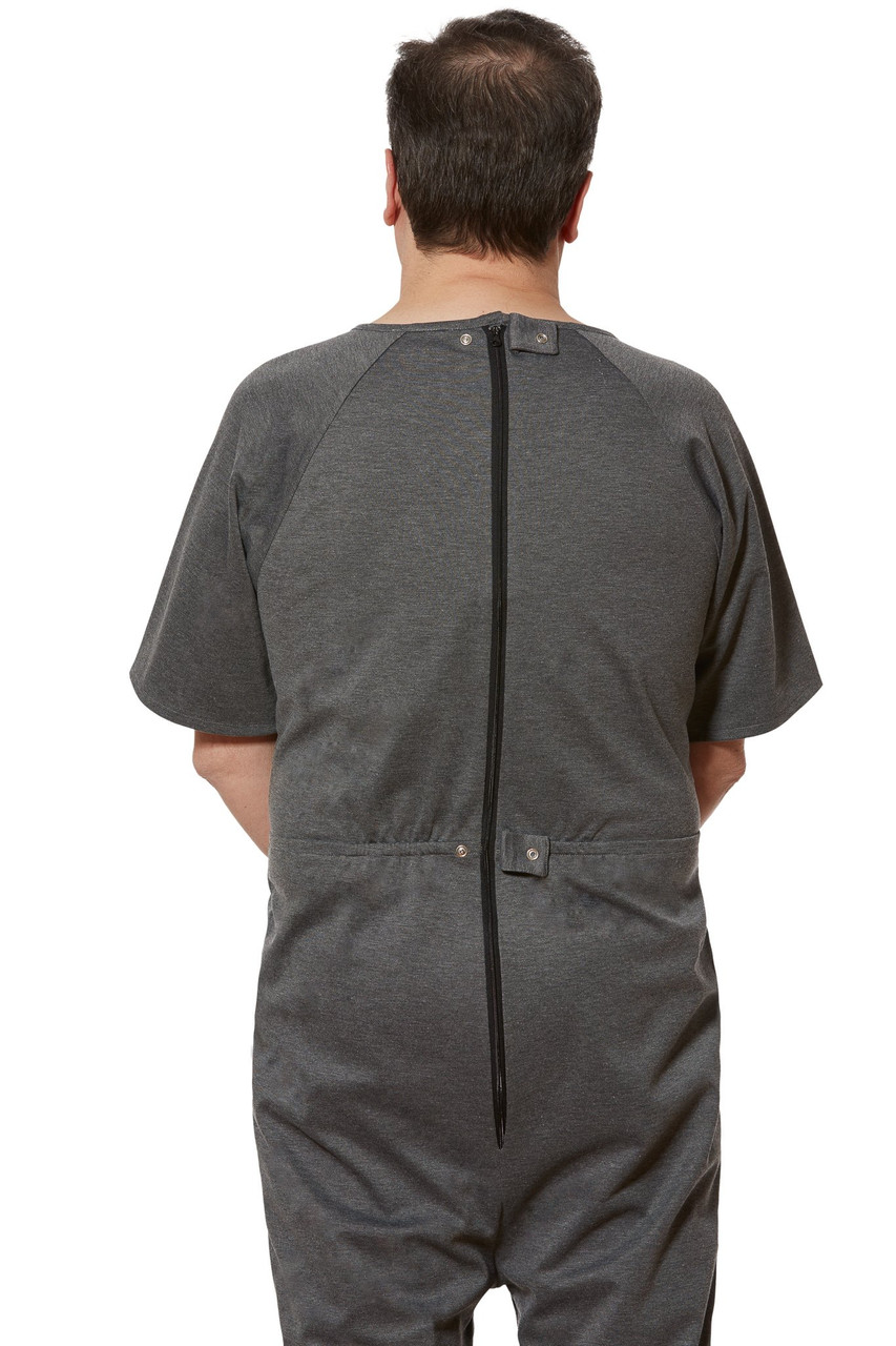 Ovidis 1-850-191-7 Anti-Strip Jumpsuit for Men - Grey, Adaptive Clothing, 3XL