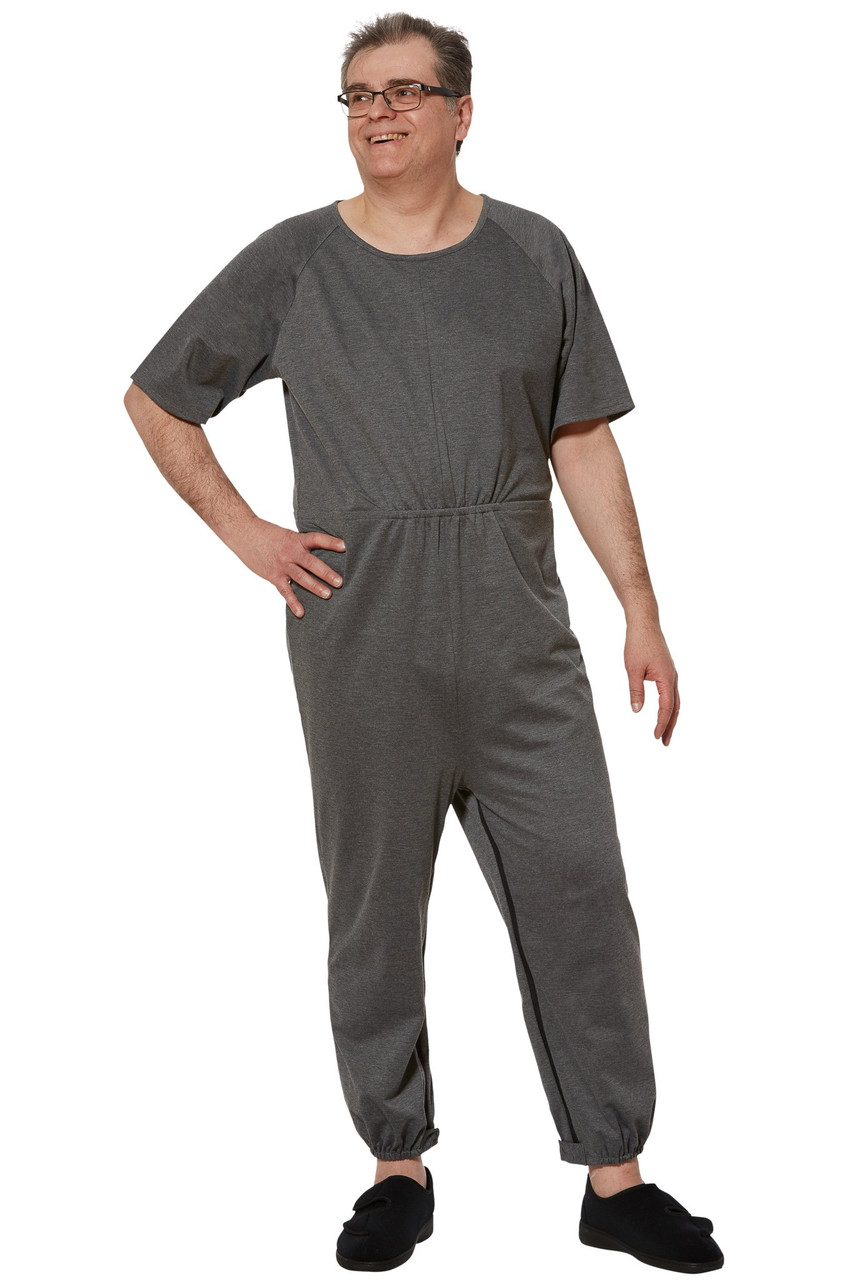 Ovidis 1-9201-91-1 Anti-Strip Jumpsuit for Men - Grey , Adaptive Clothing , M