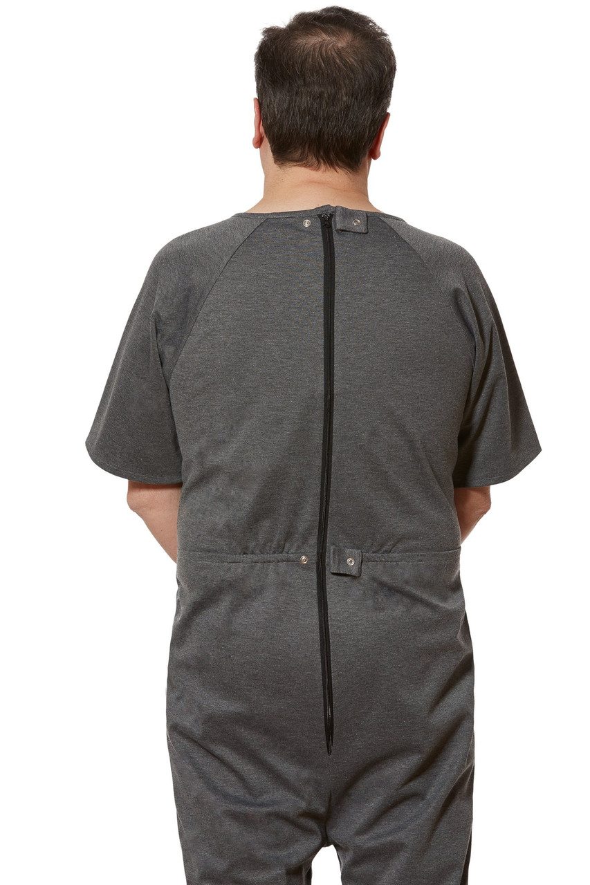 Ovidis 1-9201-91-4 Anti-Strip Jumpsuit for Men - Grey, Adaptive Clothing, XL