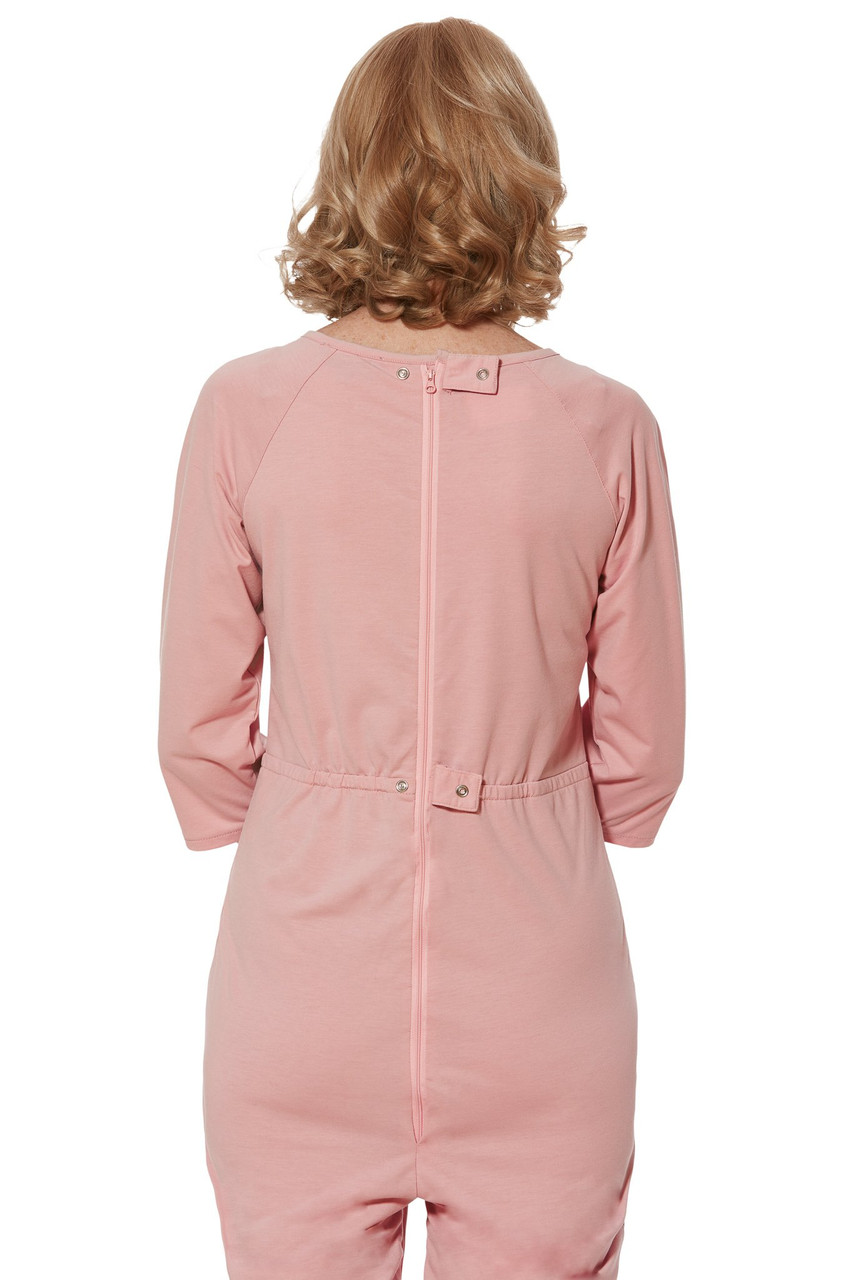 Ovidis 2-7301-30-3 Adaptive Clothing Anti-Strip Jumpsuit for Women, Pink, Large