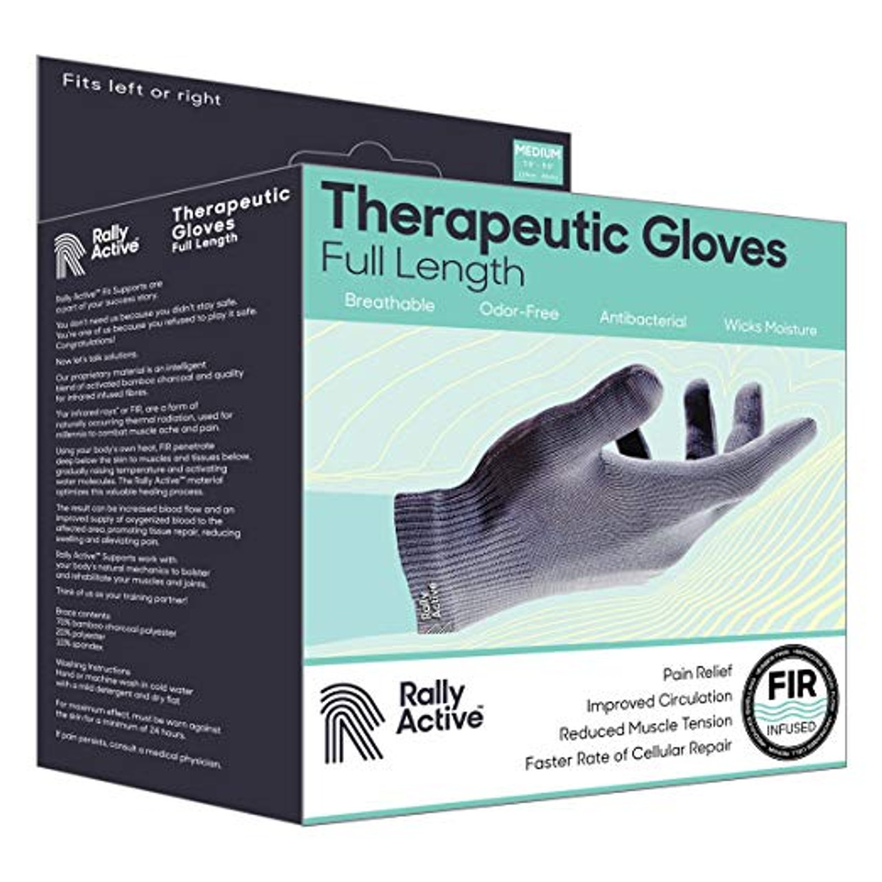 Rally Active RFT063 Therapeutic Gloves Full Length, Medium