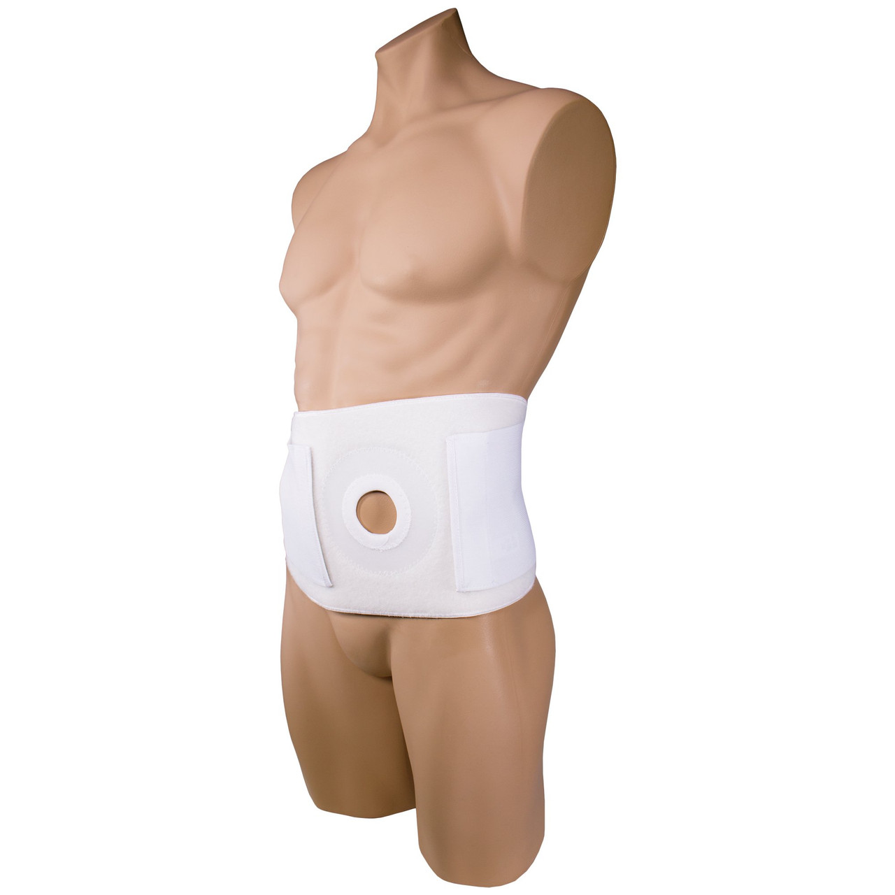 OTC 2522-L OSTOMY 6" Ostomy Abdominal Binder for Stoma Support WITH PAD, 2" HOLE, WHITE, Large