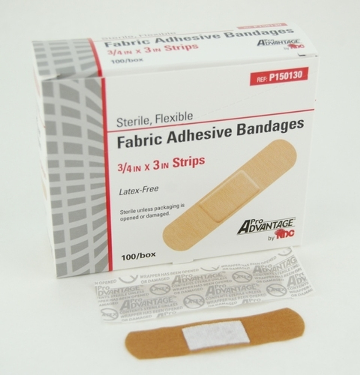 P150130 DRESSING ADHESIVE STRIP FABRIC 3/4 x 3in STER PRO ADVANTAGE BX/100