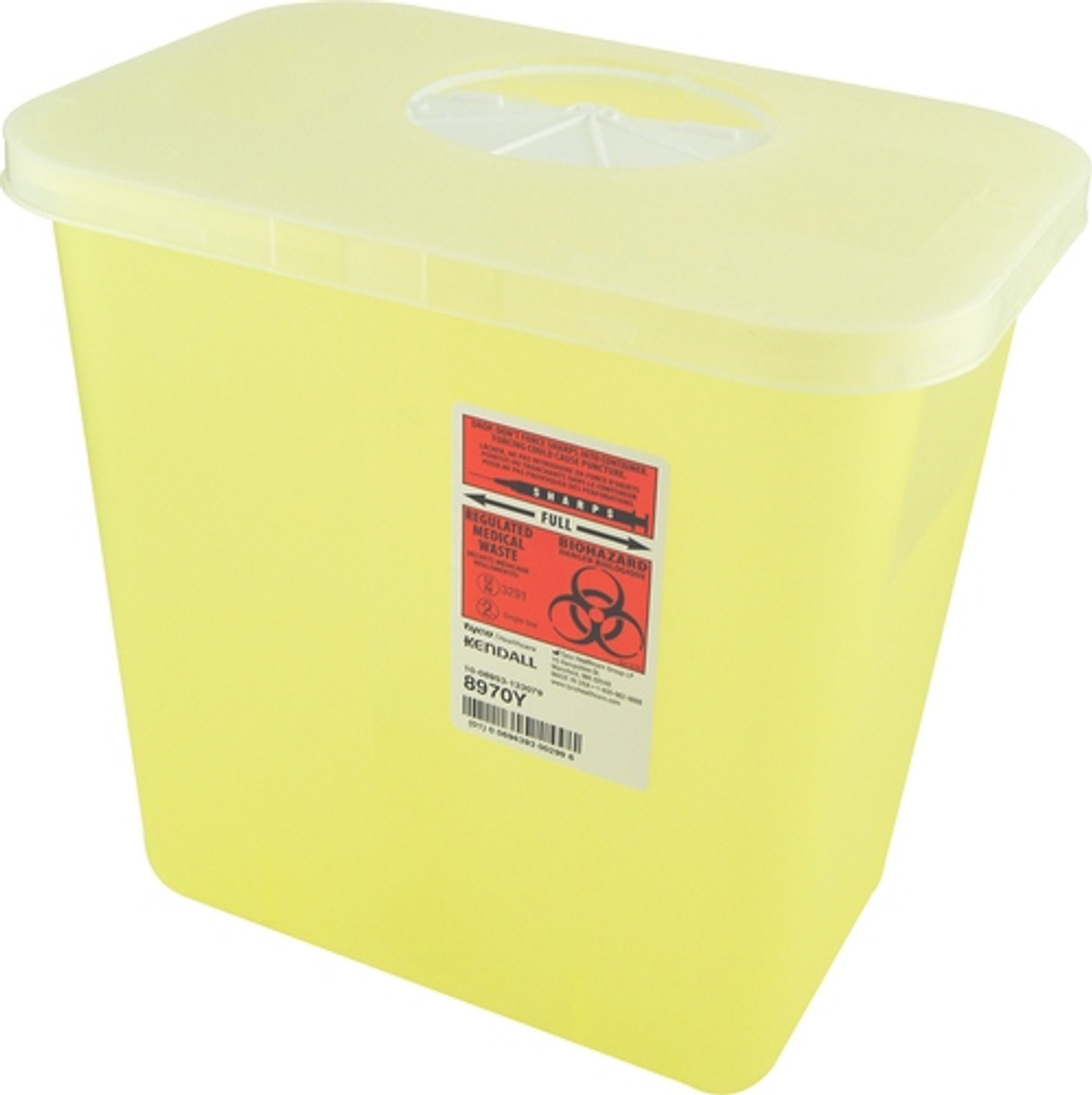 Kendall 8970Y (CA20) MULTI-PURPOSE SHARPS CONTAINER WITH ROTOR OPENING, YELLOW