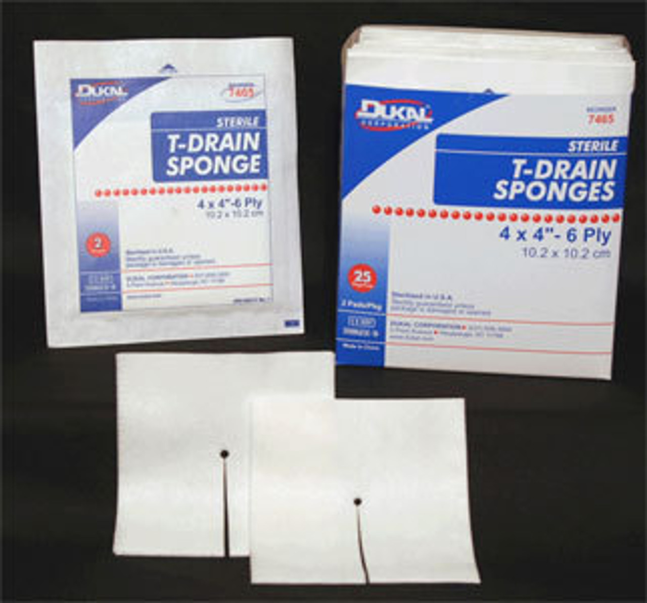 Dukal 7470-X SPONGE TRACH 4 x 4in 6-PLY STERILE && CLINISORB TY/25 x 2s