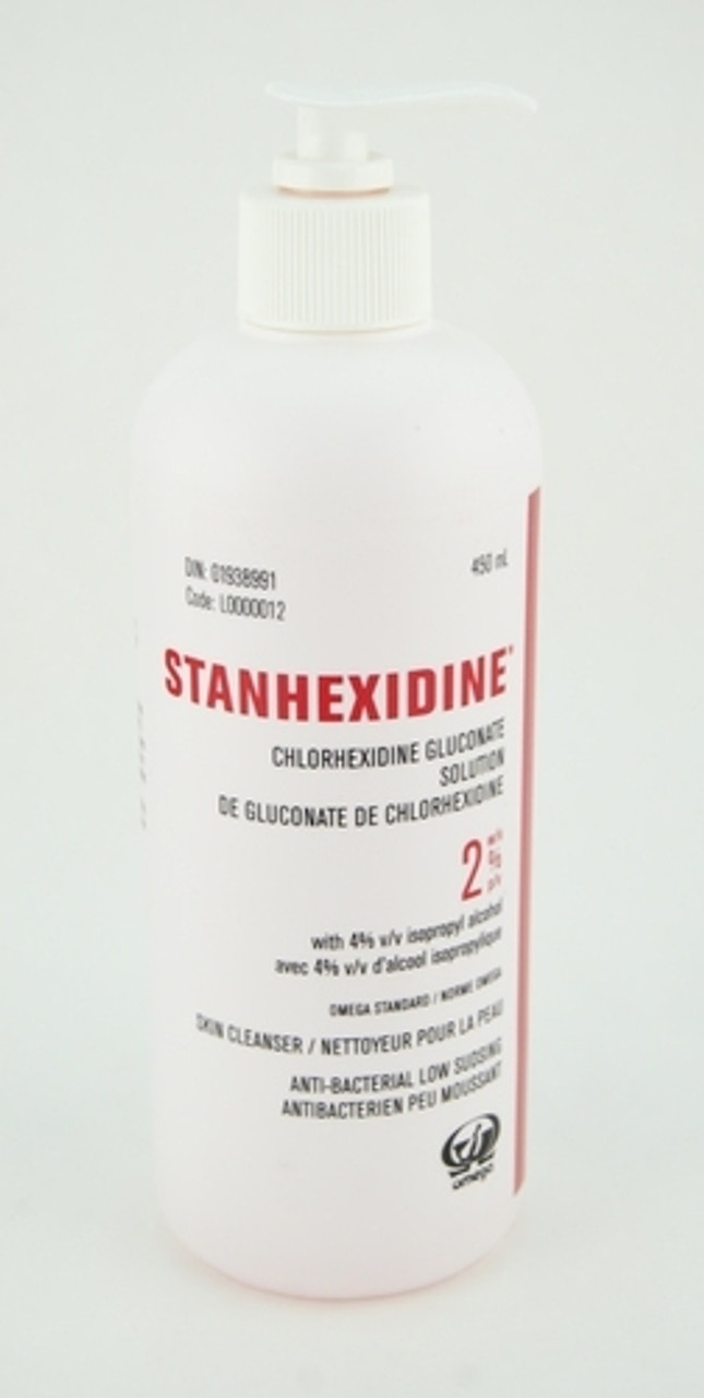 CLEANSER CHG STANHEXIDINE 2% w/4% ISO ALCOHOL 450ml w/PUMP 432-L0000012