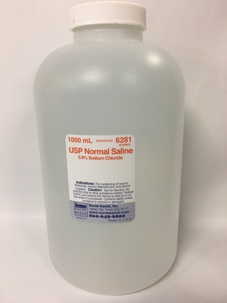 SOLUTION SALINE 0.9% NACL 1000ml STER IRRIG SCREW CAP BOTTLE 372-6281