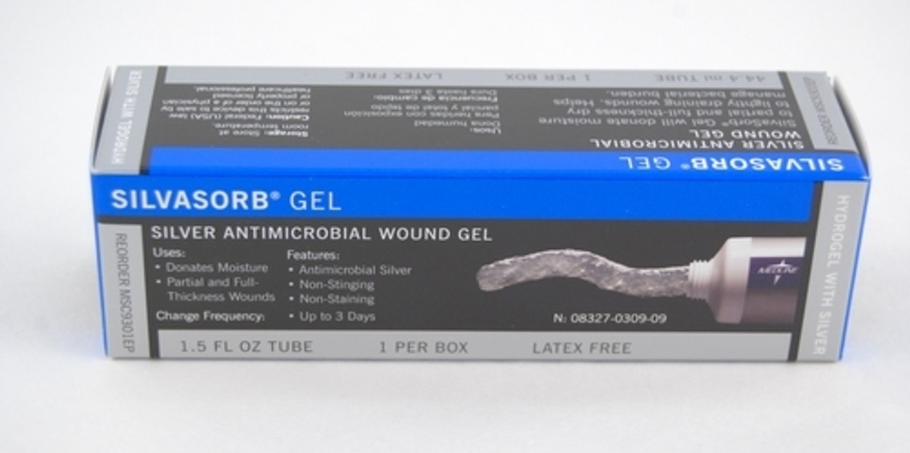 Medline MSC9301EP-X GEL HYDROGEL SILVASORB ANTIMICRO- && BIAL 1.5oz TB educational pkg