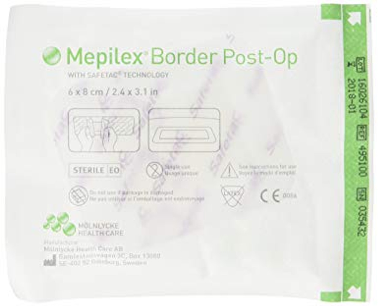Mepilex 496100 DRESSING MEPILEX BORDER POST-OP 6 x 8cm BX/10