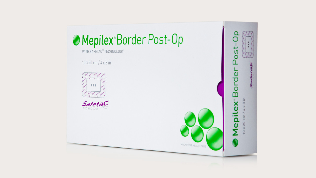 Mepilex-496400 DRESSING MEPILEX BORDER POST-OP 10 x 20cm BX/10 (Mepilex-496400)