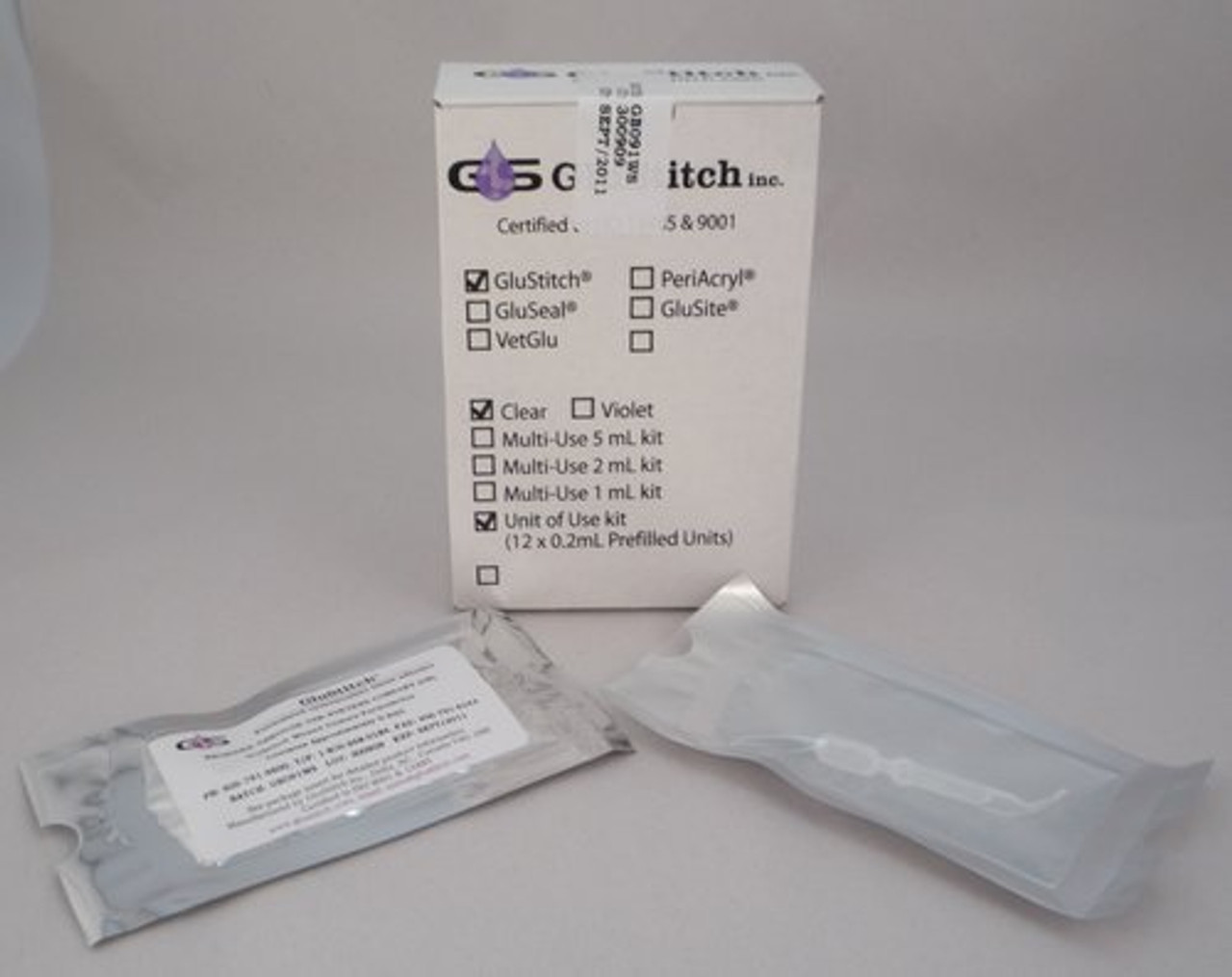 ADHESIVE SKIN GLUSTITCH SNGL DOSE 0.2ml CLEAR BX/12 (GLUST-U-C-P) 011-201