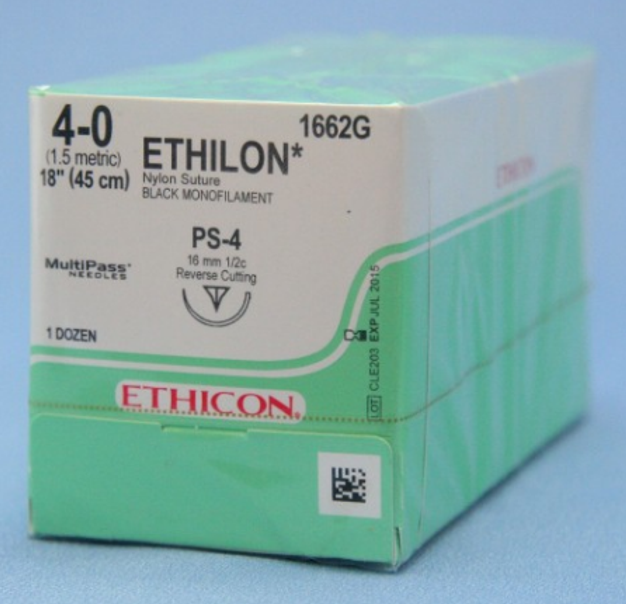 SUTURE NYLON ETHILON BLK 4-0 18in PS-4 BX/12 Ethilon-1662G