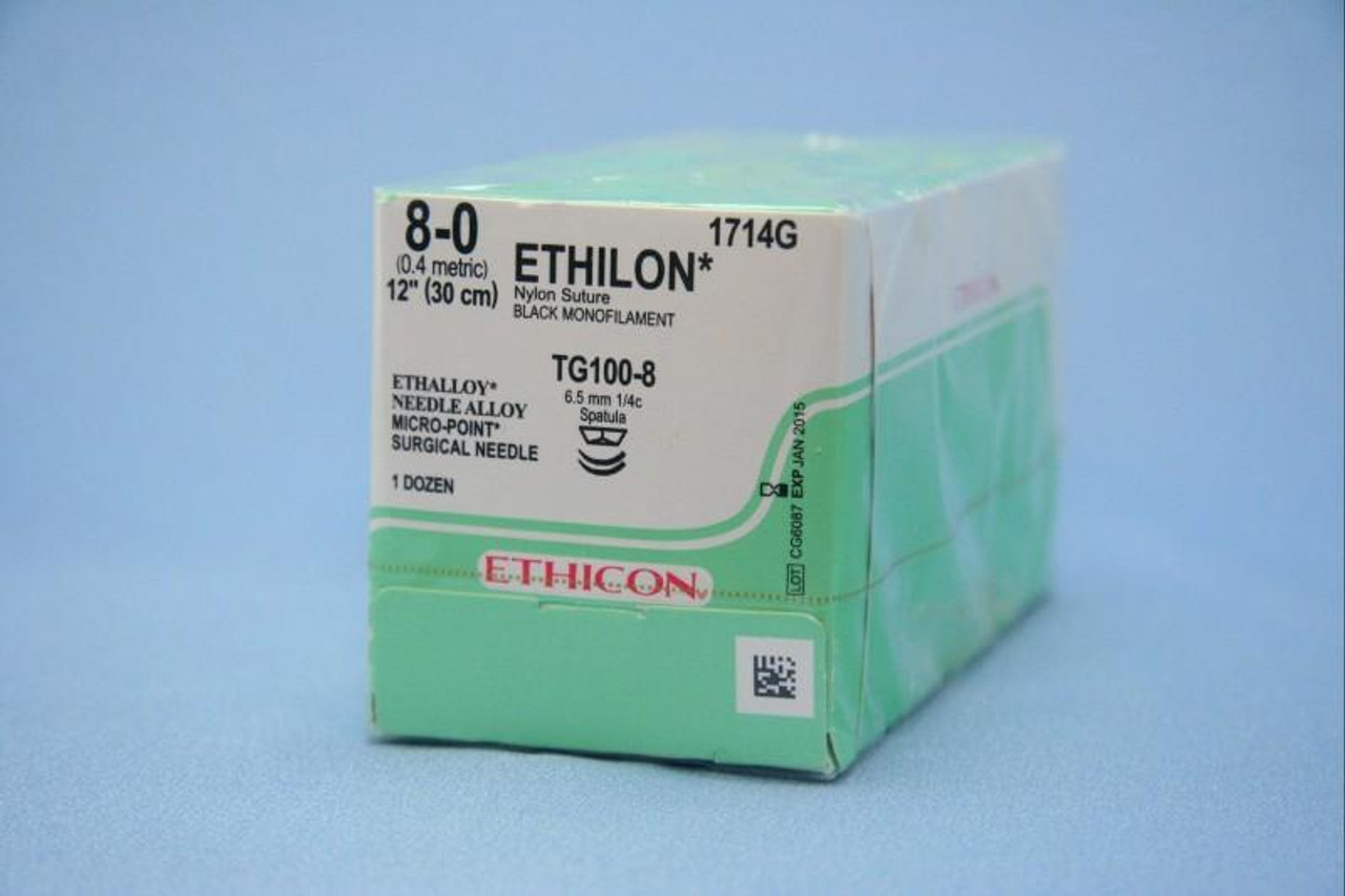 SUTURE NYLON ETHILON BLK 9-0 6in VAS100-4 BX/12 652-2890G