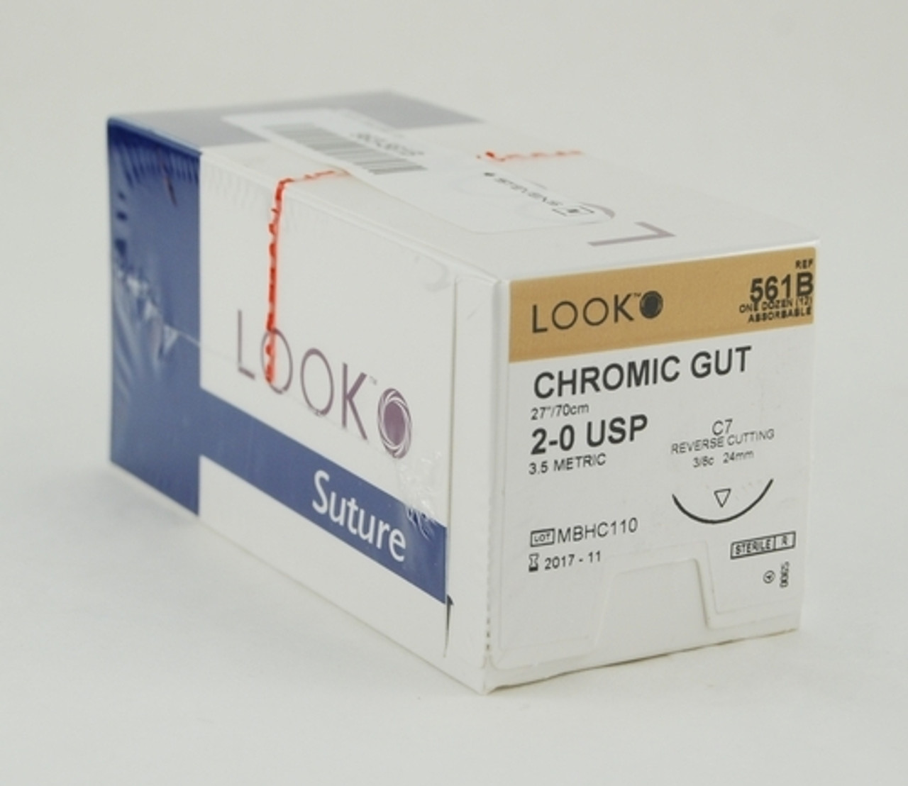 Look-561B SUTURE GUT CHROMIC 2-0 27in C7 BX/12