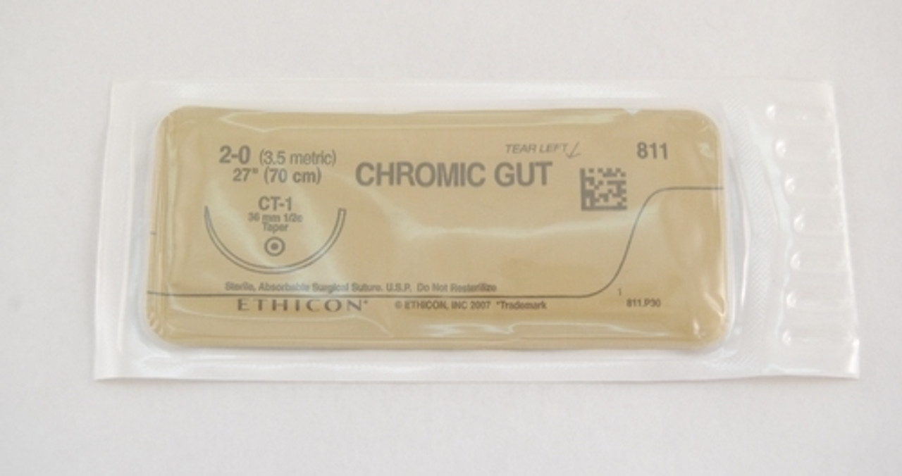 Ethicon-811H-X SUTURE GUT CHROMIC 2-0 27in CT-1 & DOZEN