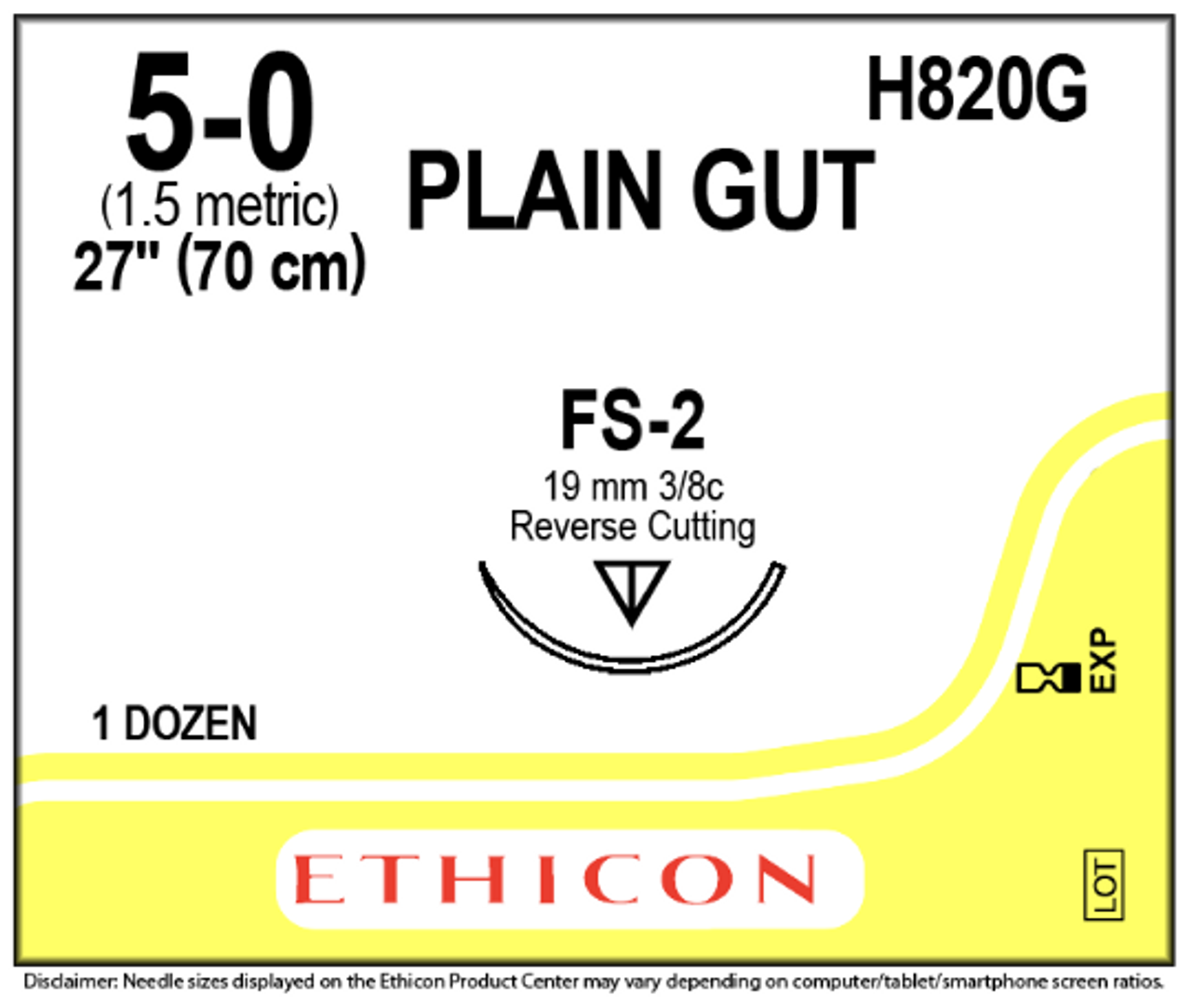 H820G SUTURE GUT PLAIN 5-0 27in FS-2 BX/12