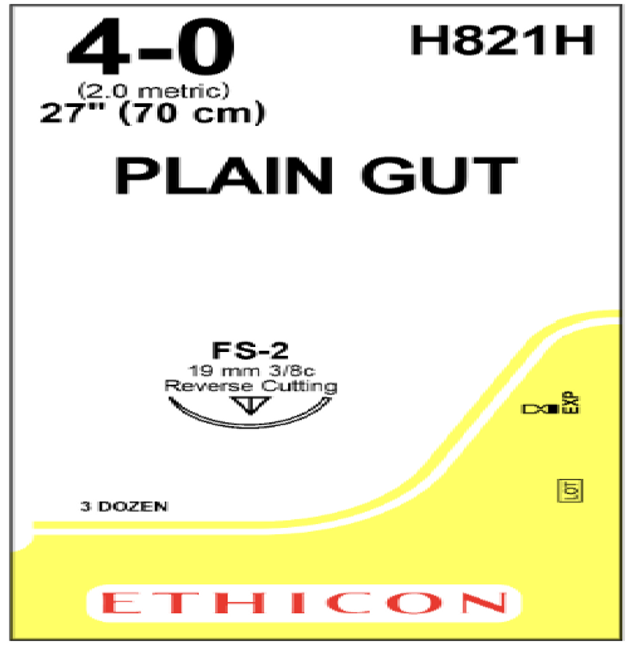 Ethicon-H821H SUTURE GUT PLAIN 4-0 27in FS-2 BX/36