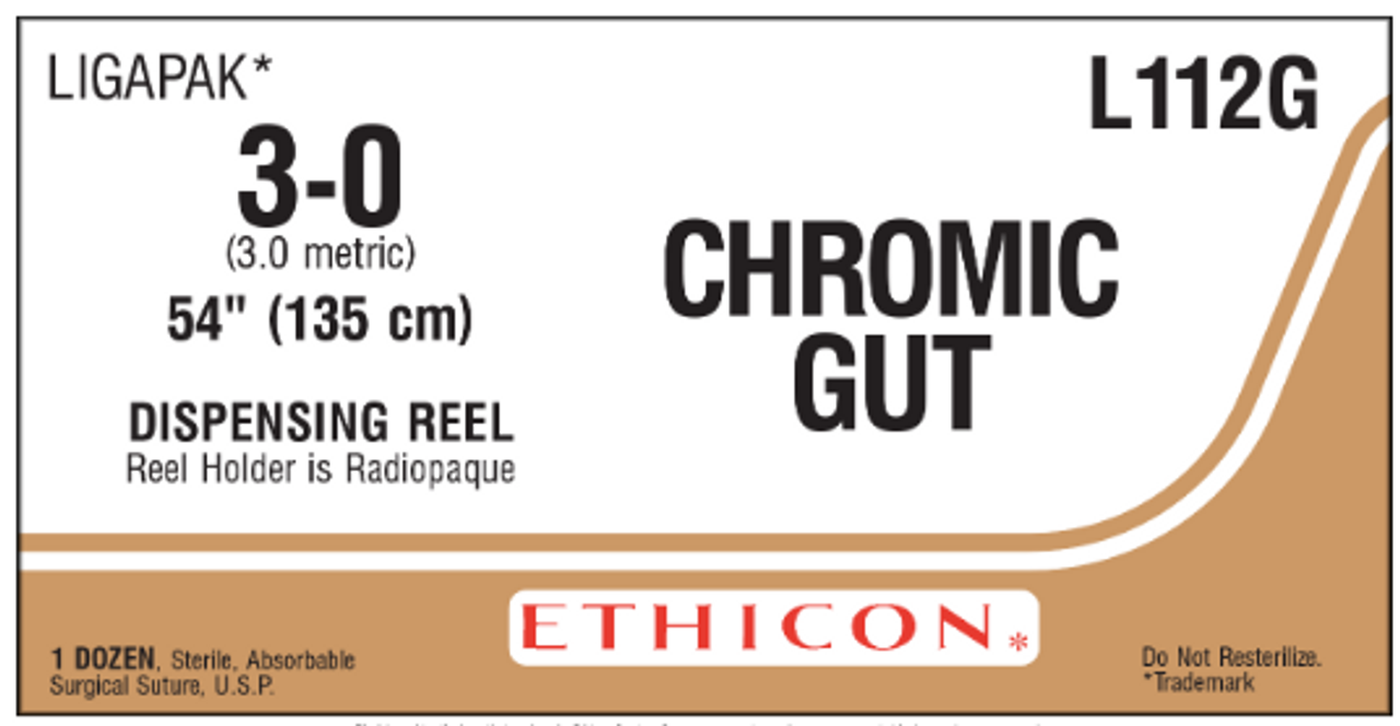 Ethicon-U203H SUTURE GUT CHROMIC 4-0 27in RB-1 BX/36