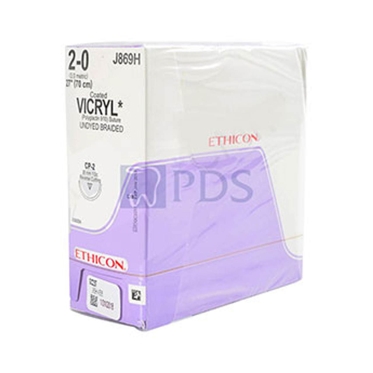 Ethicon-J869H SUTURE VICRYL COATED UNDYED 2-0 27in CP2 BX/36