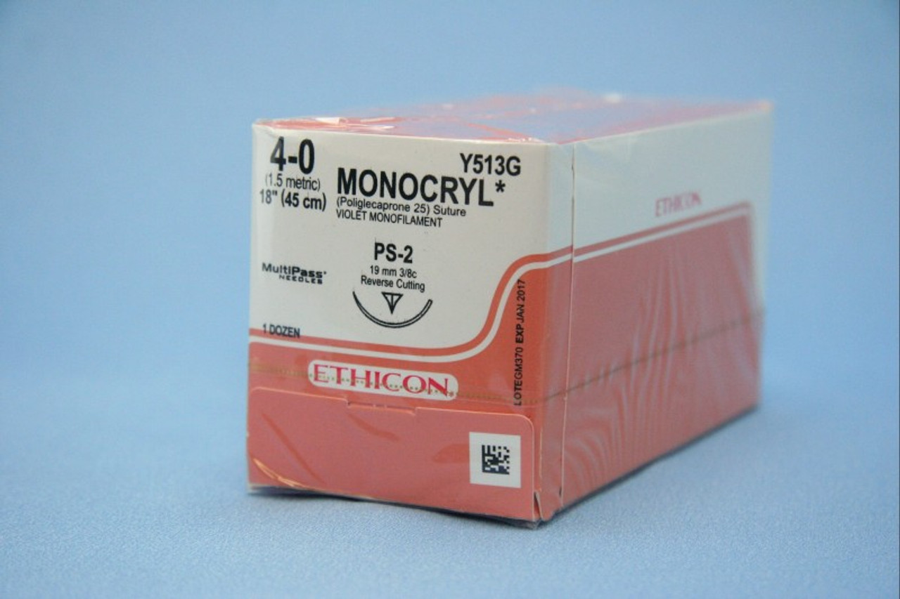 Ethicon-Y513G SUTURE MONOCRYL MONO VIO 4-0 18in PS-2 BX/12