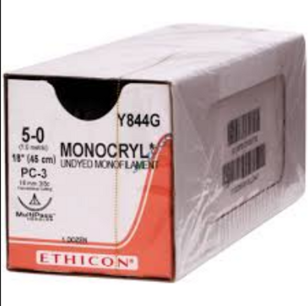 Ethicon-Y844G SUTURE MONOCRYL MONO UNDYE 5-0 18in PC-3 BX/12