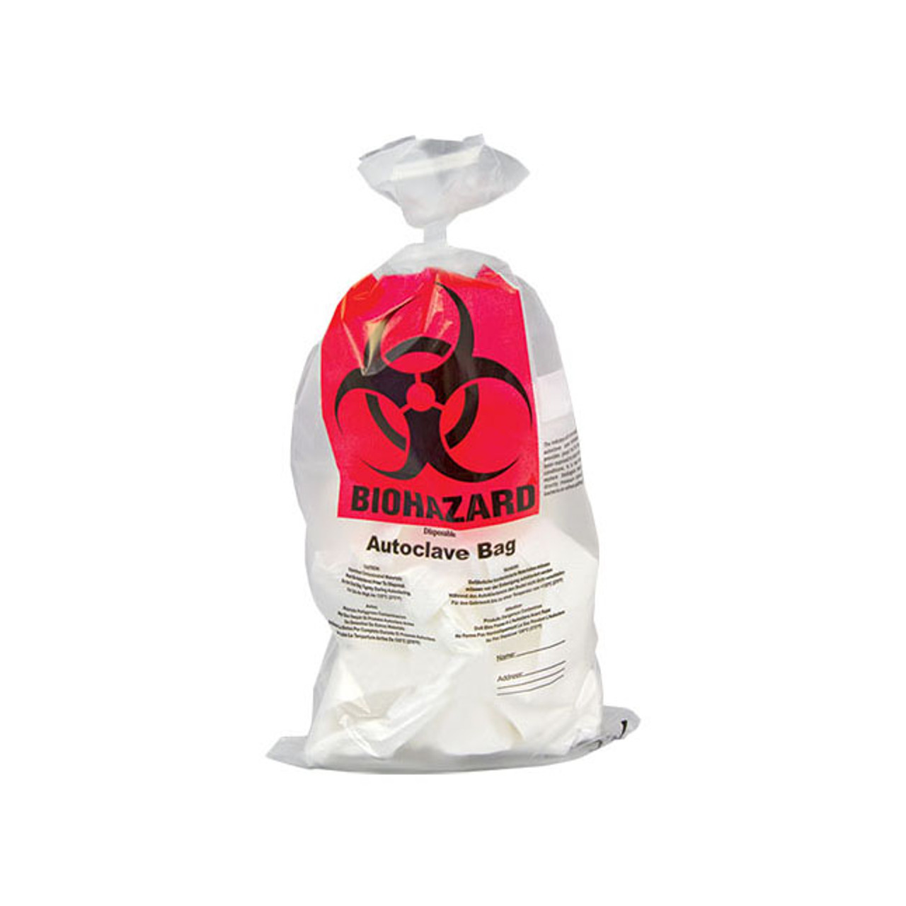 Medegen-852 BAG BIOHAZARD AUTOCLAVABLE 12x24in CLEAR CA/200