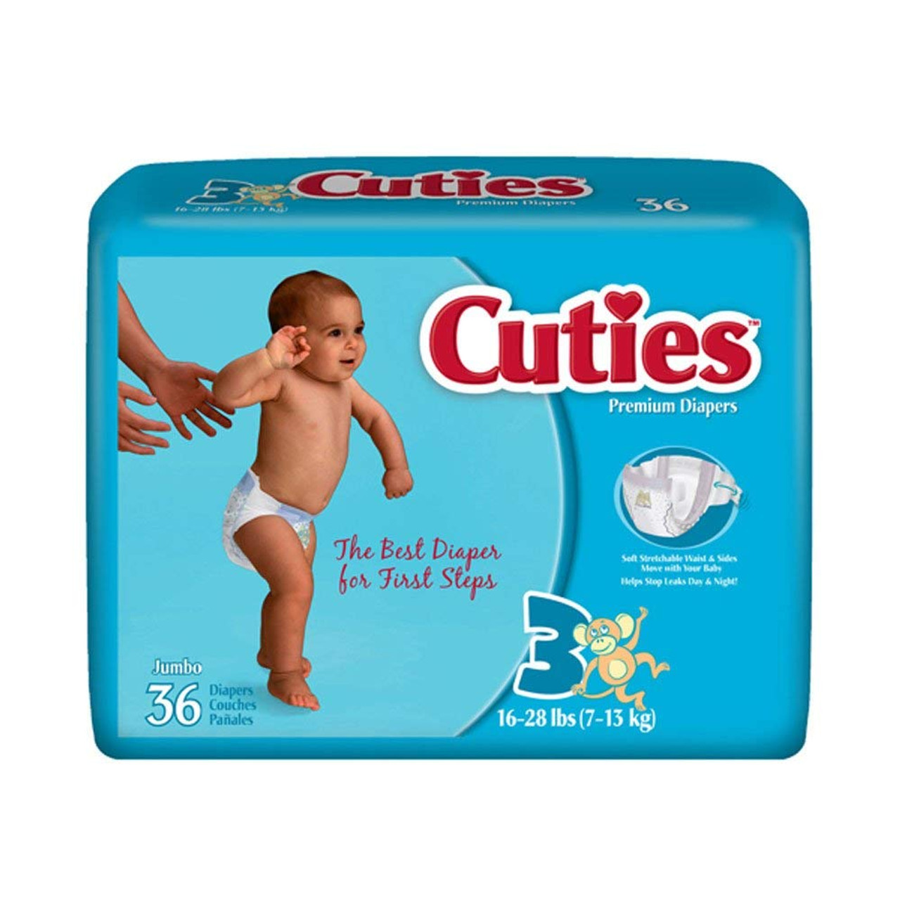 DIAPER BABY CUTIES SIZE 3 16-28 lb CA/4 x 36s 740-CR3001