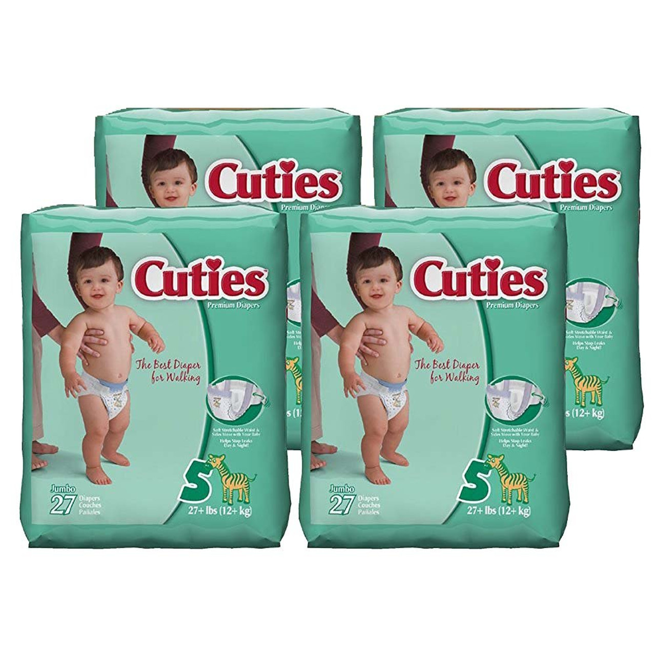 DIAPER BABY CUTIES SIZE 5 27+ lb CA/4 x 27s 740-CR5001