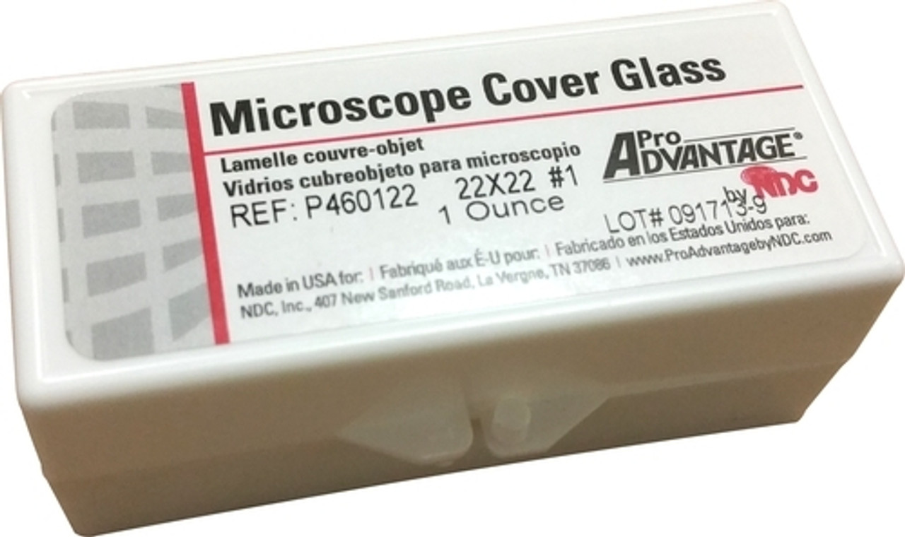 COVER GLASS MICROSCOPE 22 x 22 #1 SQUARE PRO ADVANTAGE 1oz BX/72 002-P460122