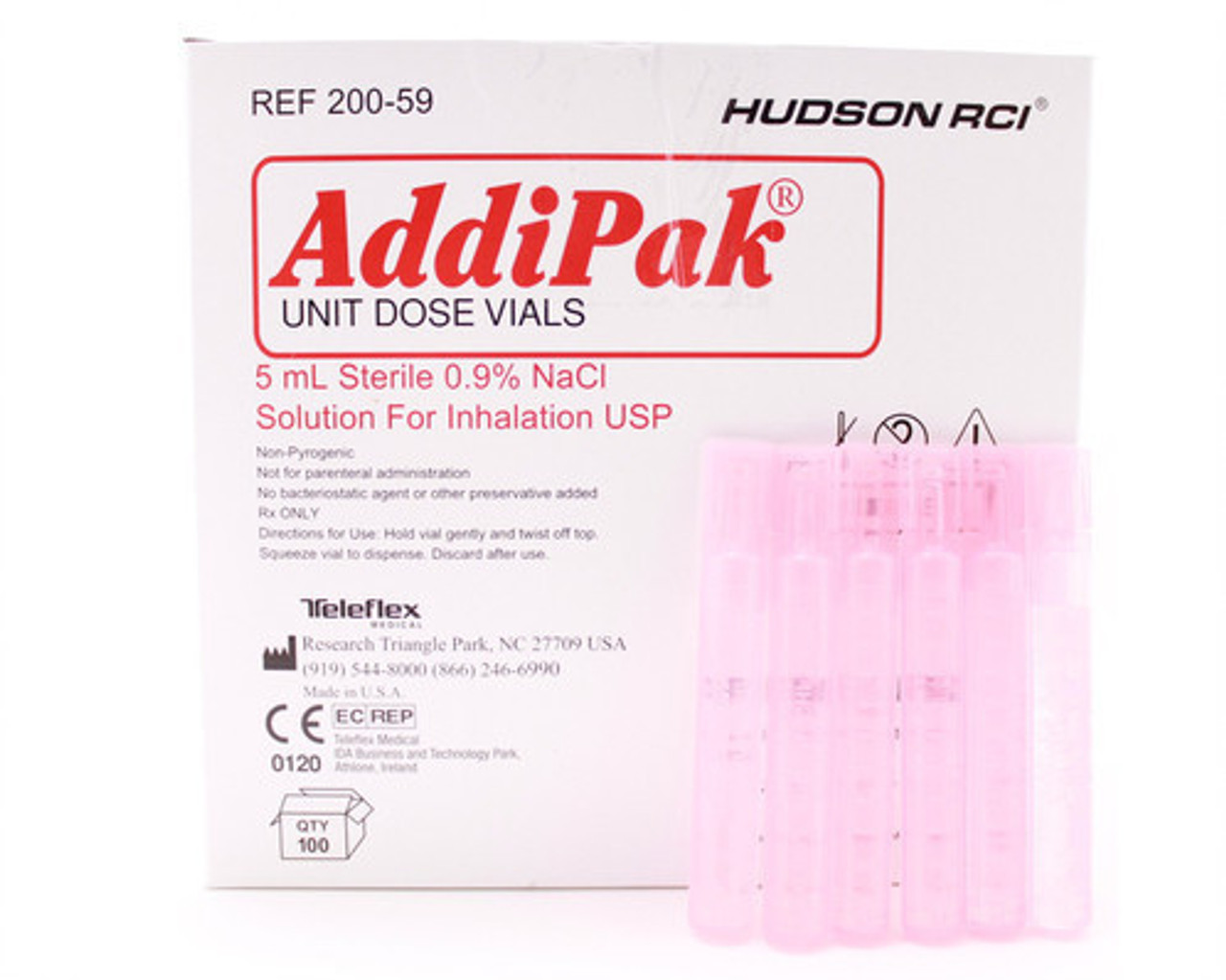 SOLUTION SALINE 0.9% NACL ADDIPAK RED 5ml STERILE BX/100 *NON HOSPIT* 206-H0120059