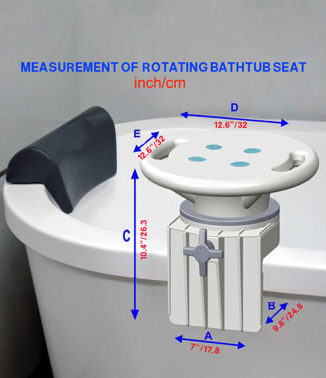 MOBB MHRBS Rotating Bathtub Seat, Each