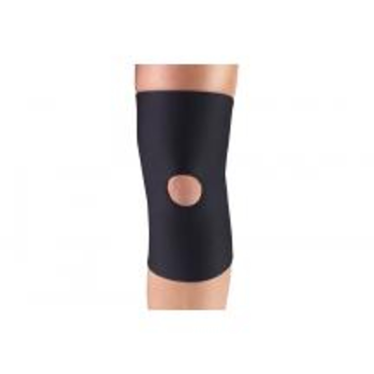 Airway 0306BL-M CHAMPION NEOPRENE MINIMUM KNEE SUPPORT W/ OPEN PATELLA MD (14-15 1/4") BLACK 4-WAY STRETCH, Each