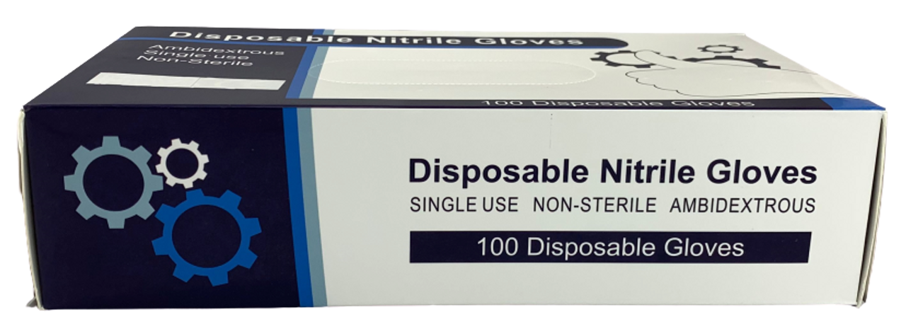Disposable Nitrile Glove, Ambidextrous, Non-Sterile, Latex-Free, Textured Finger Tips, Large, BX/100